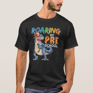 Dinosaur Back To School Roaring Into Preschool Boy T-Shirt