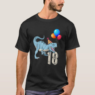 Dinosaur Balloon T Rex 18Th Birthday Kid Boy Girl T-Shirt