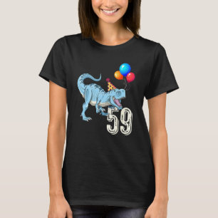 Dinosaur Balloon T Rex 59th Birthday Kid Boy Girl  T-Shirt
