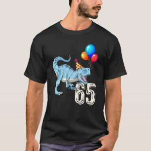 Dinosaur Balloon T Rex 65th Birthday Kid Boy Girl  T-Shirt