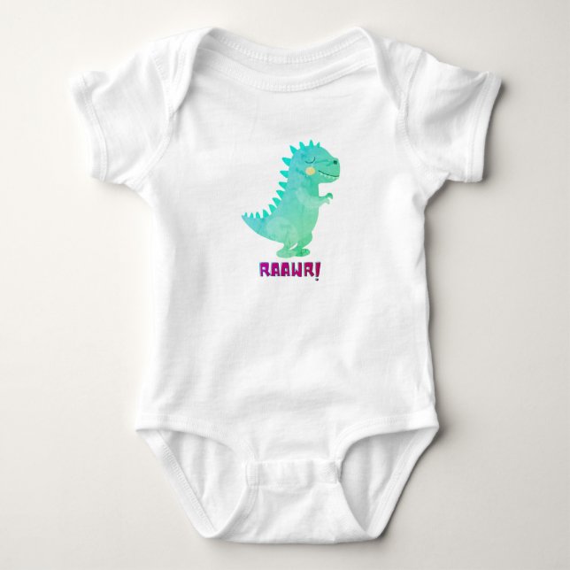 DINOSAUR BATHROOM BABY BODYSUIT (Front)