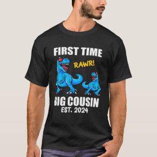 Dinosaur Big Cousin Baby Announcement 1st Time Co T-Shirt