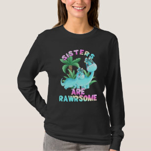 Dinosaur Big Sister Little Sister Matching Family T-Shirt