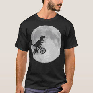 Dinosaur Bike And Moon Shirt Retro 80'S Funny