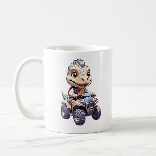 Dinosaur  bike coffee mug (Left)