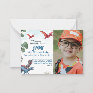Dinosaur Birthday Boy Child Invitation