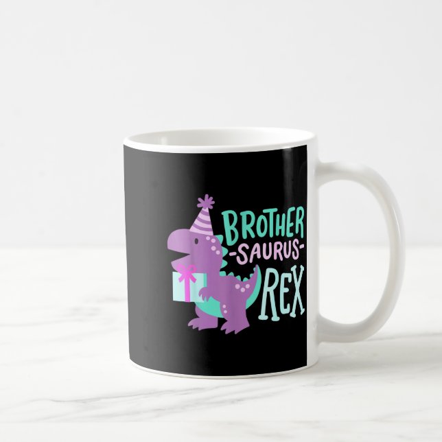 Dinosaur Birthday Brother Saurus T Rex Family Matc Coffee Mug (Right)