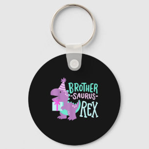 Dinosaur Birthday Brother Saurus T Rex Family Matc Keychain
