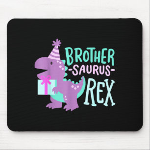 Dinosaur Birthday Brother Saurus T Rex Family Matc Mouse Pad