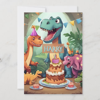 Dinosaur birthday card for kids
