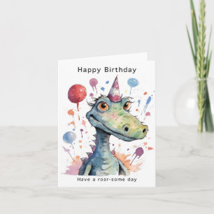 Dinosaur birthday card, roarsome birthday card