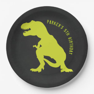 Dinosaur Birthday Chalkboard Paper Plate