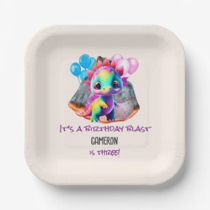 Dinosaur Birthday Colorful To Be a Blast Any Age   Paper Plate