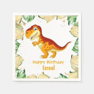 Dinosaur BIRTHDAY Gold Napkin