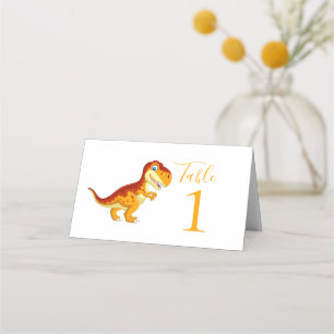 Dinosaur BIRTHDAY Gold  Place Card
