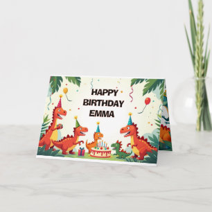 Dinosaur Birthday Greeting Card – Fun Dino Party 3
