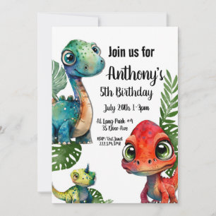 Dinosaur Birthday, Invitation
