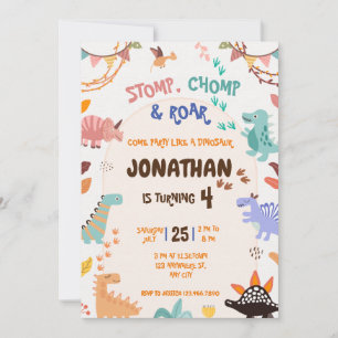 Dinosaur Birthday  Invitation