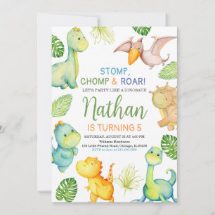 Dinosaur Birthday Invitation