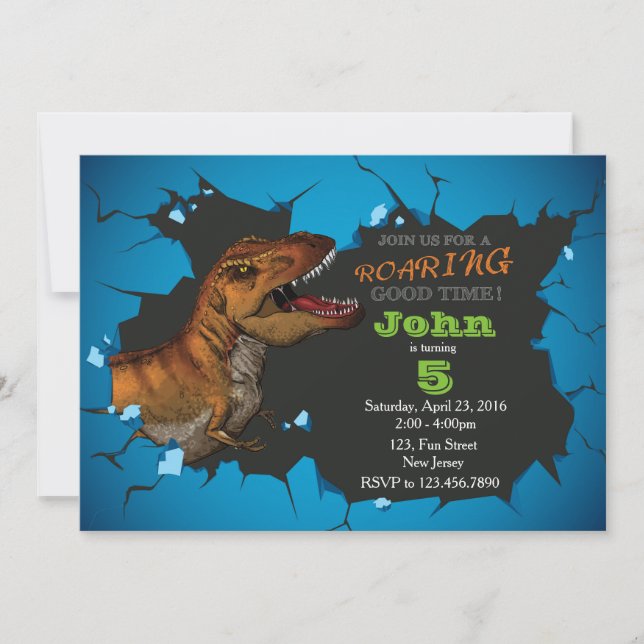 Dinosaur Birthday invitation (Front)