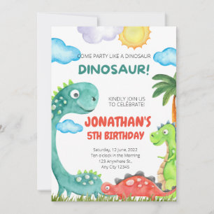 Dinosaur Birthday Invitation