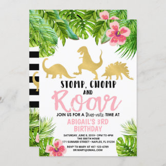 Dinosaur Birthday Invitation Dino Invitation