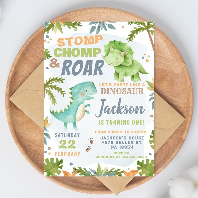 Dinosaur Birthday Invitation Dino Party Invite (Créateur téléchargé)