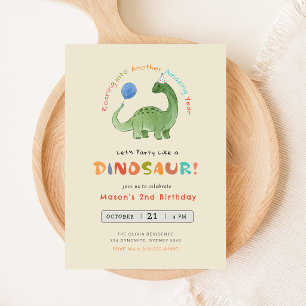 Dinosaur Birthday Invitation, Editable Party Invitation