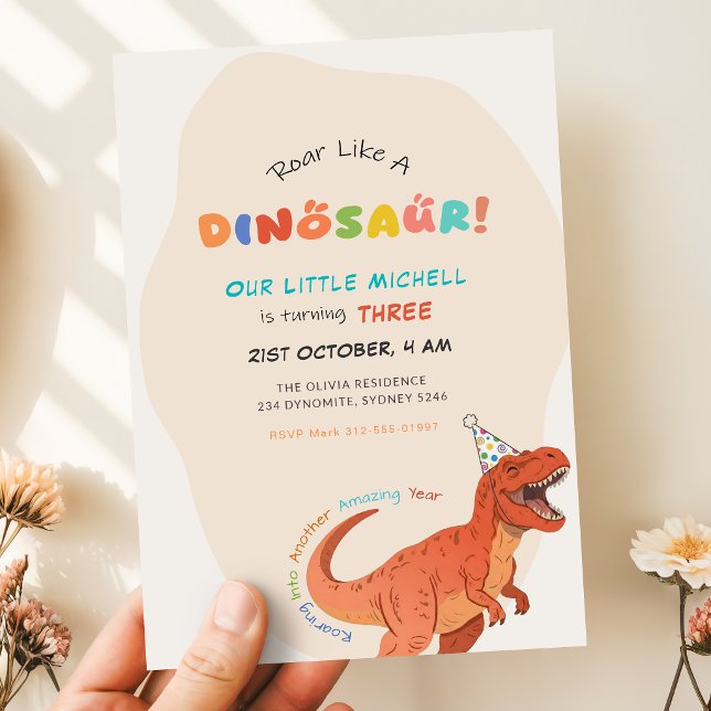 Dinosaur Birthday Invitation, Editable Trex Party Invitation (Creator Uploaded)