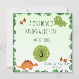 Dinosaur Birthday Invitation for kids