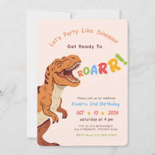 Dinosaur Birthday Invitation, Get Ready to Roar Invitation