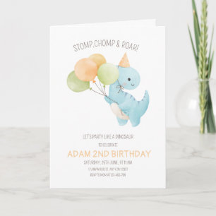 Dinosaur Birthday Invitation, Minimalist t rex  Invitation