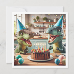 Dinosaur birthday invitation, T-rex party animals Invitation