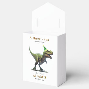 Dinosaur Birthday Invitation, Three rex Birthday Favor Box
