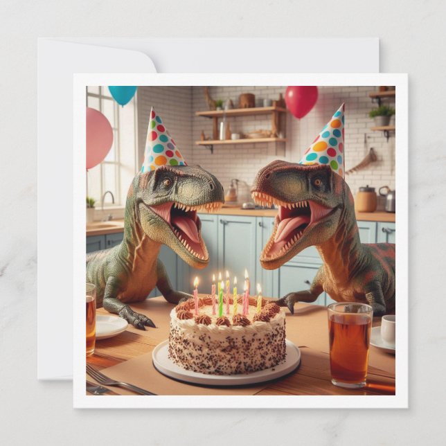 Dinosaur birthday invitation, Velociraptor Invitation (Front)