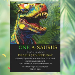 Dinosaur-Birthday jungle Party Theme Invitation