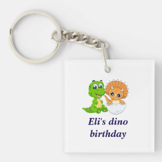 Dinosaur birthday keychain