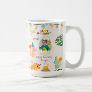 Dinosaur Birthday Mug Gift – Custom Name & Photo