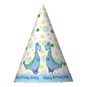 Dinosaur Birthday Party Boy's Cute Blue Dino Hat