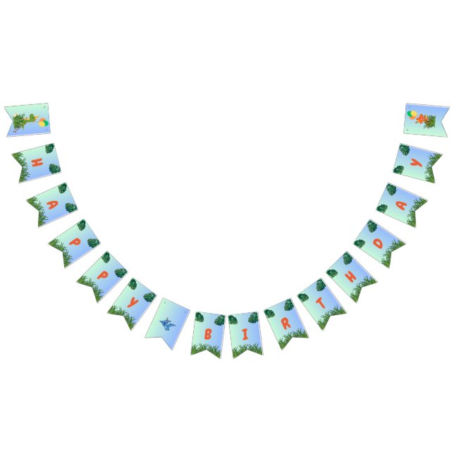 Dinosaur Birthday Party  Bunting Flags (All)