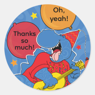 Dinosaur Birthday Party Classic Round Sticker