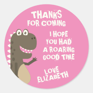 Dinosaur Birthday Party Classic Round Sticker