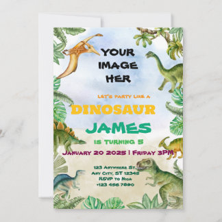 Dinosaur Birthday Party Customizable Invitation