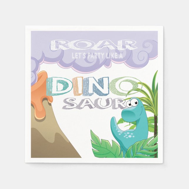 Dinosaur Birthday Party design Napkin (Front)