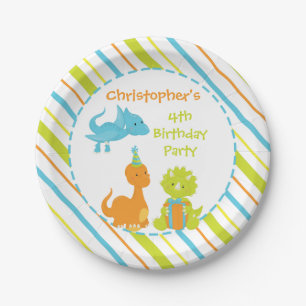 Dinosaur Birthday Party Dino Personalized Plate