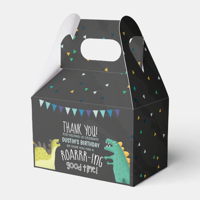 Dinosaur Birthday Party Favour Box (Front Side)