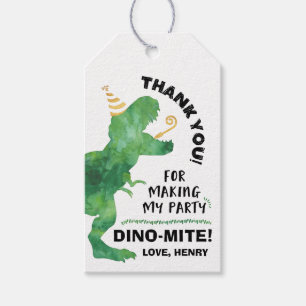 Dinosaur Birthday Party Favour Gift Tags
