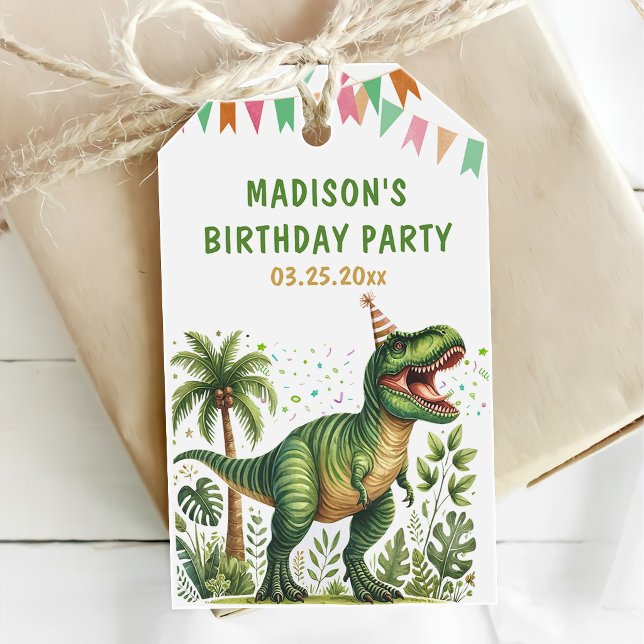 Dinosaur birthday party gift tags (Creator Uploaded)
