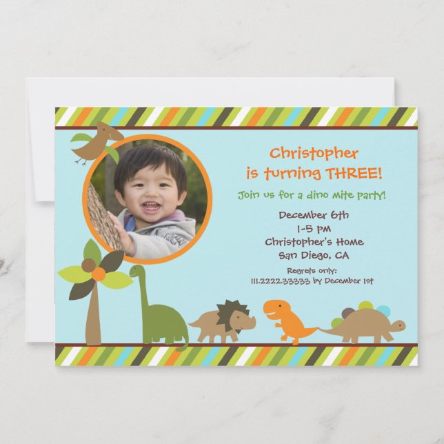 Dinosaur Birthday Party Invitation (Front)