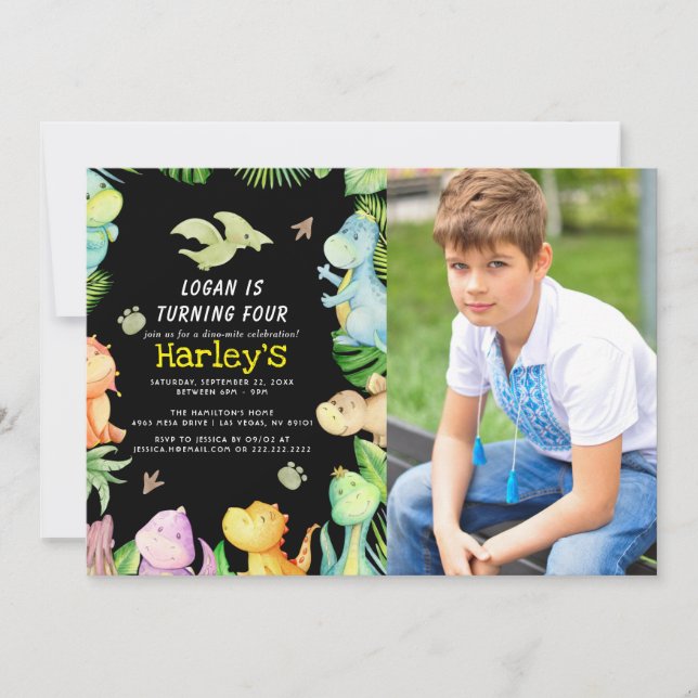 Dinosaur Birthday Party  Invitation (Front)